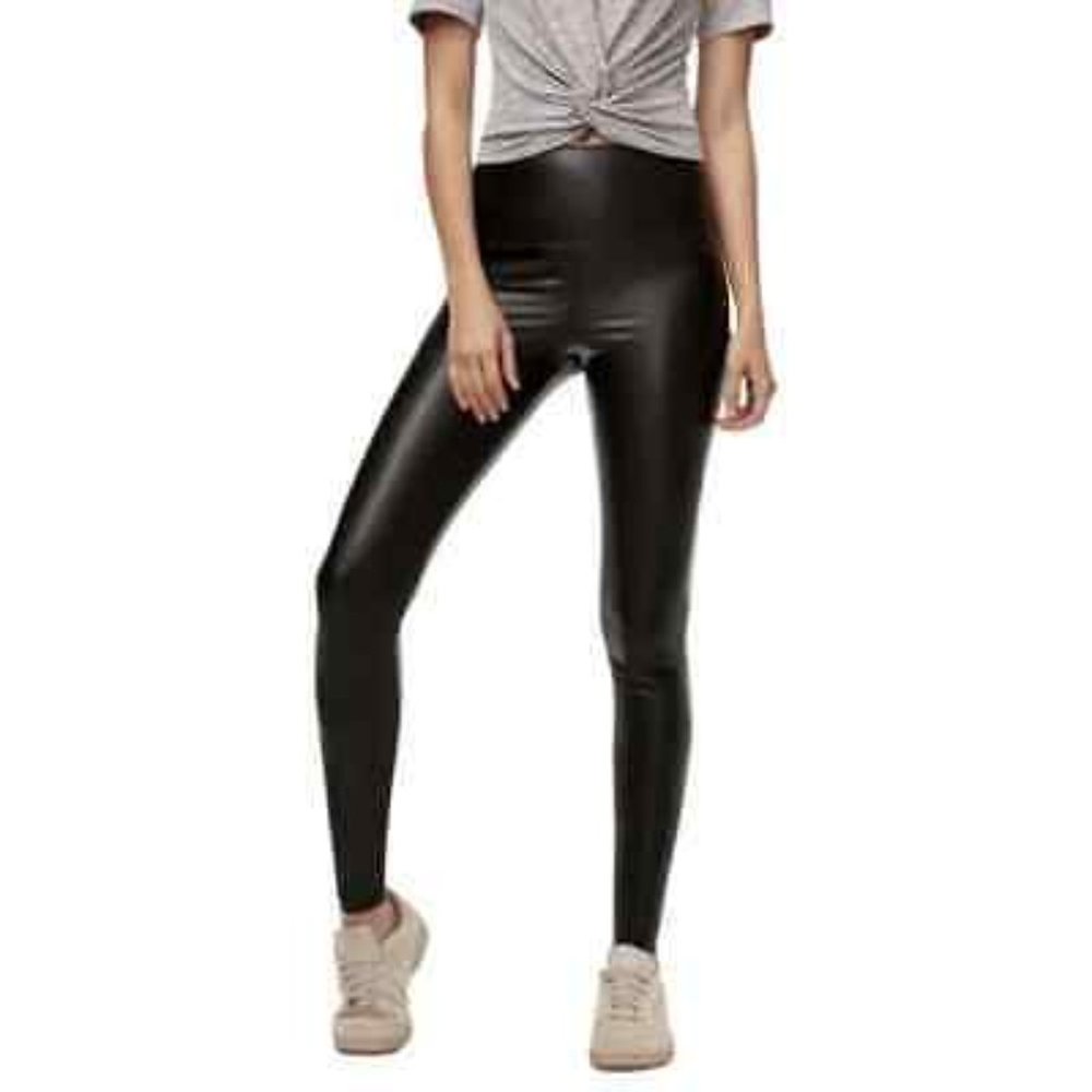 Wilfred Free Daria High Rise Japanese Premium Vegan Leather Black Leggings